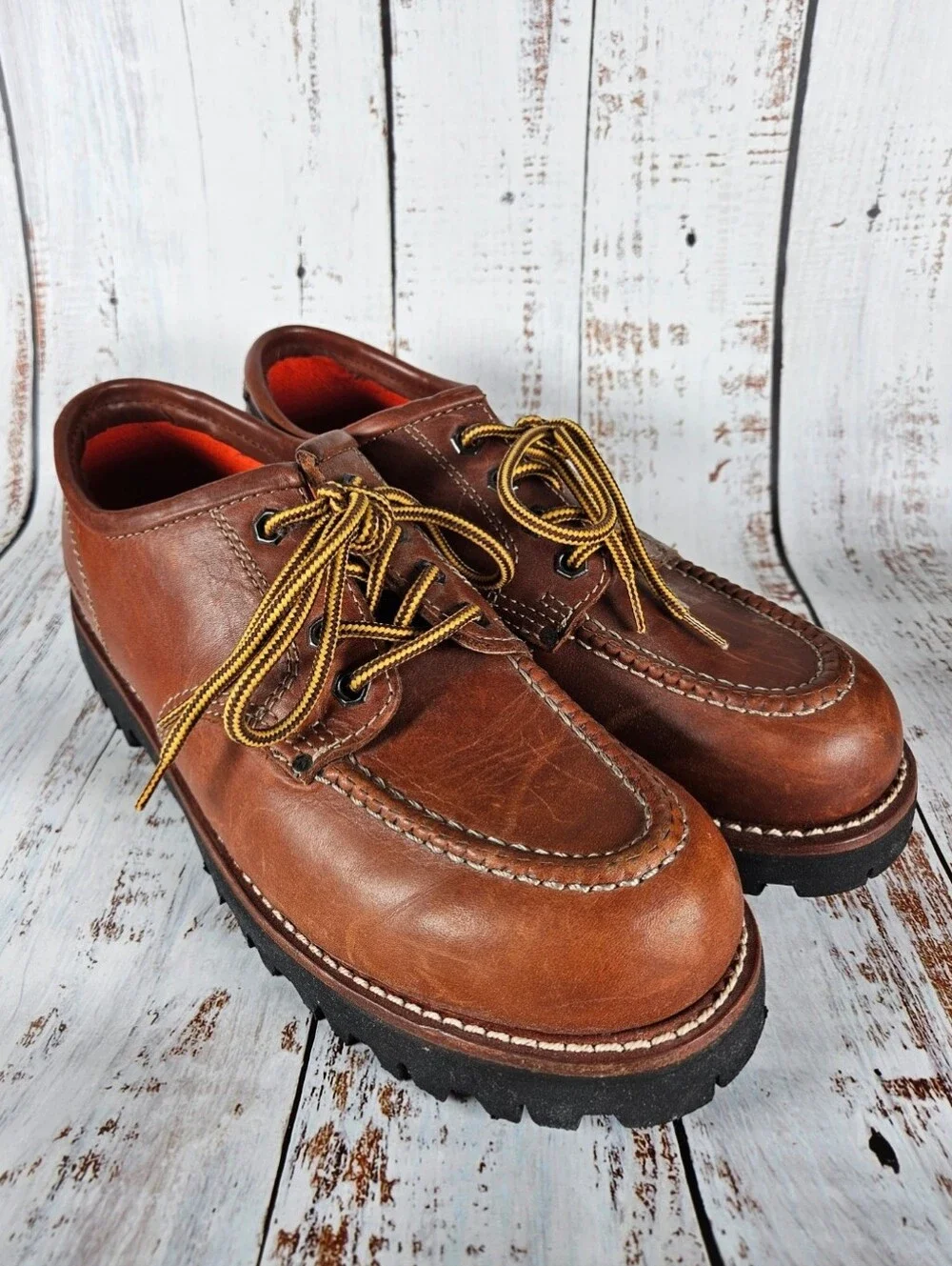 Vintage Polo Sport Ralph Lauren Brown Leather Work Shoe-Boot / Mens Size 10
